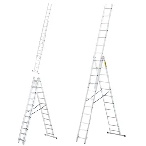 Échelle coulissante aluminium 3 plans 3x11 – Hauteur 7.2 m – Solidec Maroc