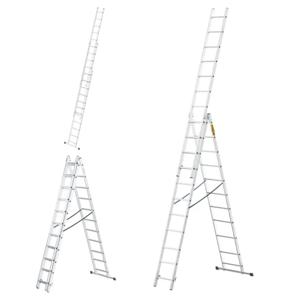 Échelle coulissante aluminium 3 plans 3x11 – Hauteur 7.2 m – Solidec Maroc