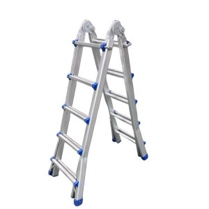 Échelle multifonction aluminium 4x5 en position escabeau au Maroc