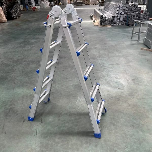 Échelle Multifonction Aluminium 4x5 – Hauteur 4.96m – Pliable et Robuste