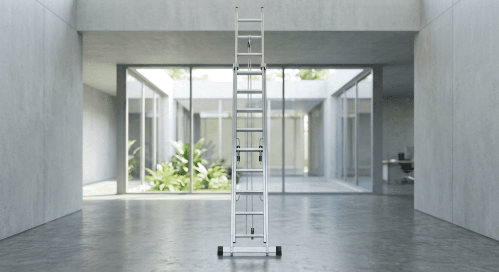  échelle 3 plan en aluminium de la marque solidec.ma marque Maroccainne de vente des échelle en aluminium