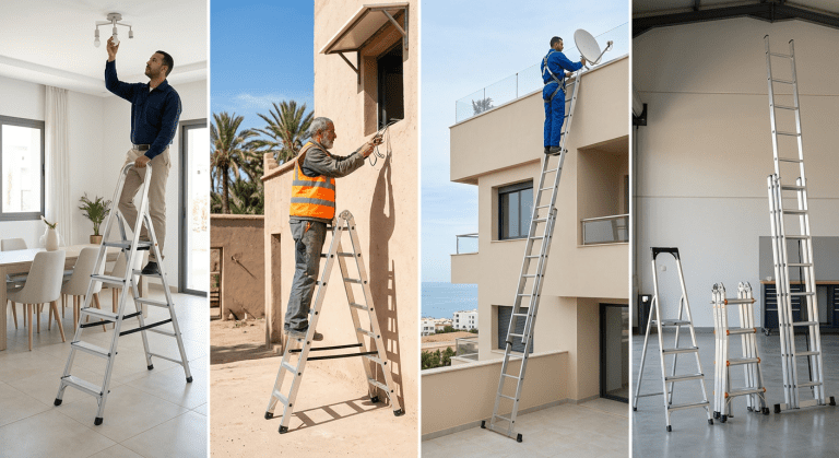 Escabeau, échelle transformable ou coulissante : Quel modèle choisir pour vos travaux au Maroc ?