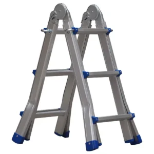 Échelle télescopique articulée aluminium en position escabeau réglable Maroc