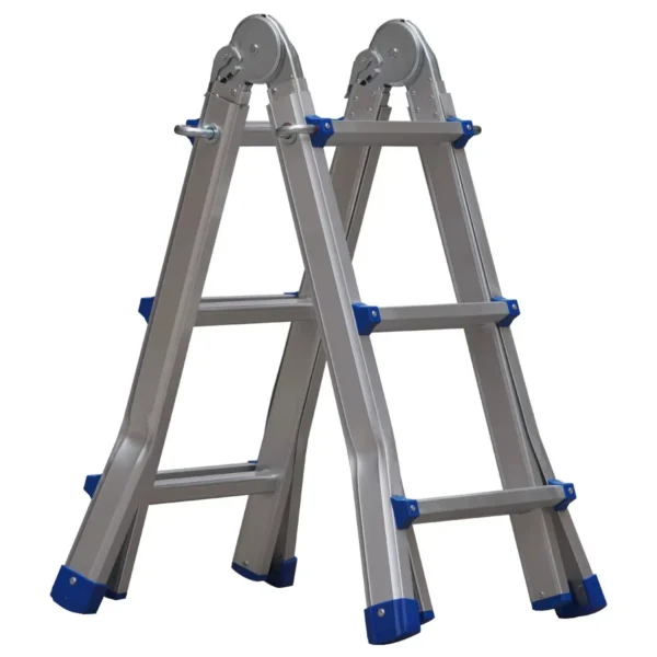 Échelle télescopique articulée aluminium en position escabeau réglable Maroc