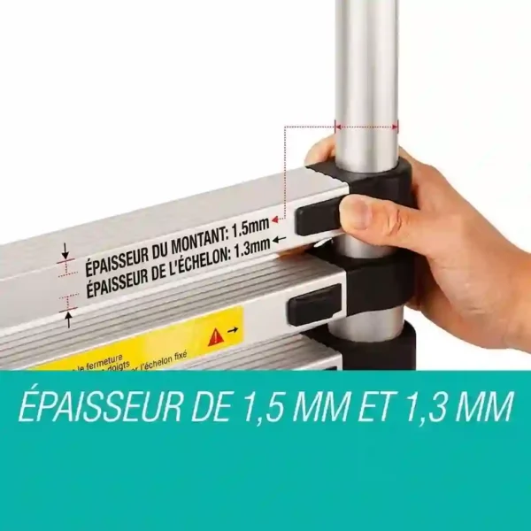 echelle-telescopique-mecanisme-verrouillage-deverrouillage-maroc- Mécanisme de verrouillage automatique et déverrouillage sécurisé échelon par échelon échelle télescopique