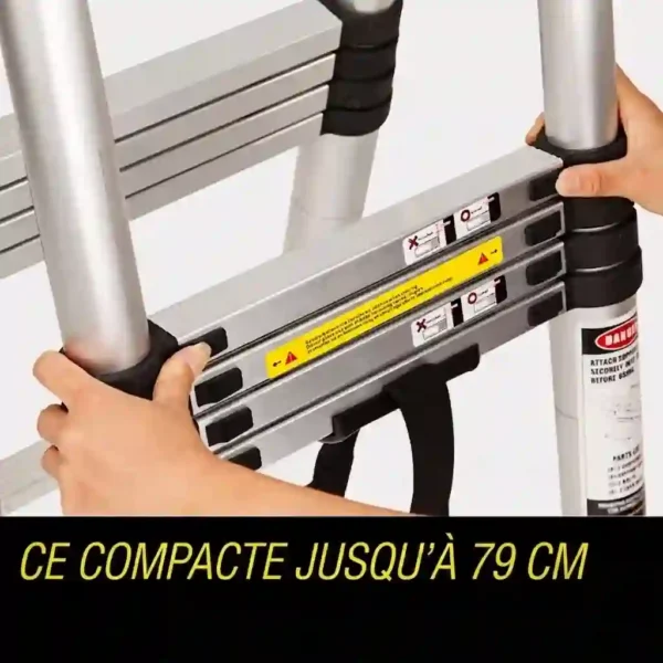 Systeme Repliage Compact Echelle Telescopique Système de repliage compact avec butées d'espacement et sangle de maintien échelle télescopique